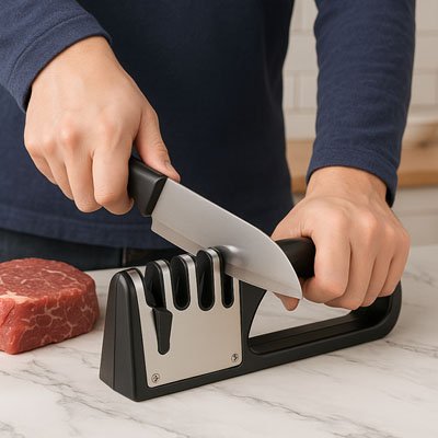 affuteur de couteaux ergonomique noir