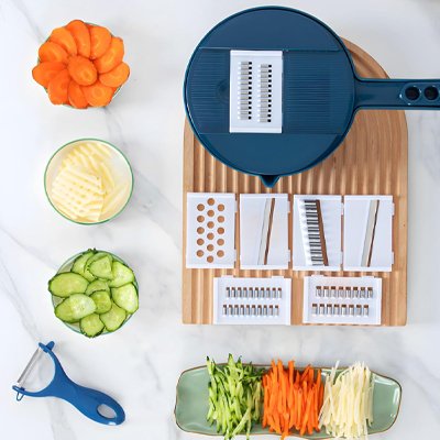 Coupe-légumes multifonctions avec accessoires et lames