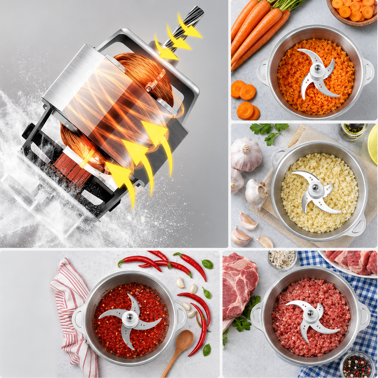Accessoires complets du hachoir électrique à viande