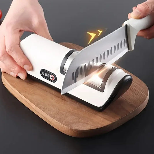 Aiguiseur de couteaux électrique avec couteau de chef