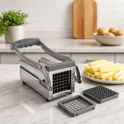 Coupe frite en inox avec lames interchangeables