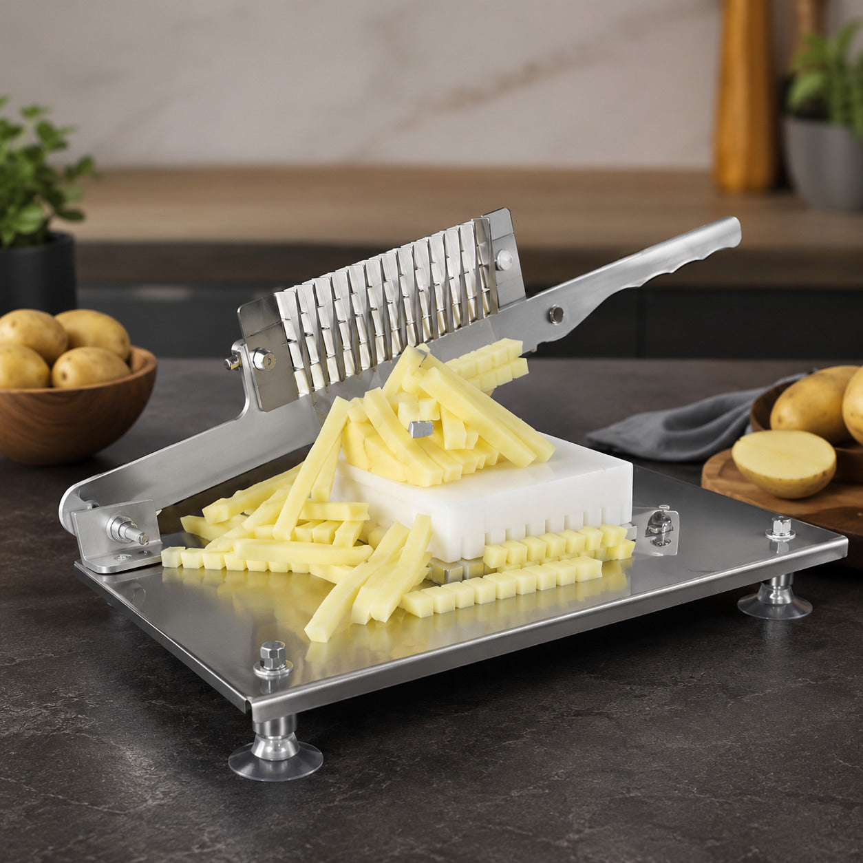 Coupe frite professionnelle avec frites maison