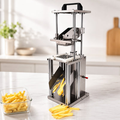 Coupe frites électrique préparant des frites maison