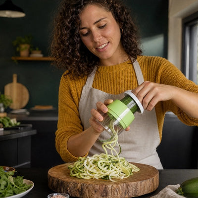 Coupe legumes avec spirales de courgette