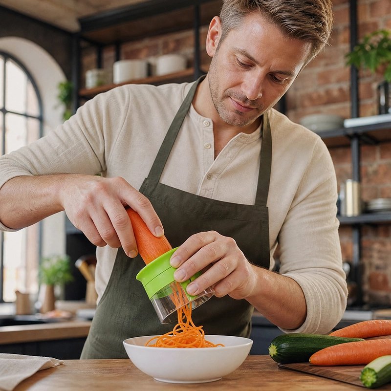 Coupe legumes utilisé avec carotte fraîche