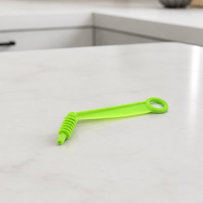 Coupe-légumes vert seul sur plan de travail