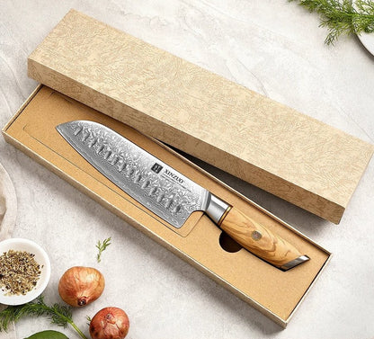 Couteau de cuisine professionnel damas bois