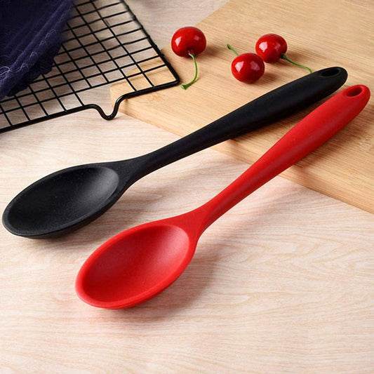 Cuillere silicone noire rouge cuisine