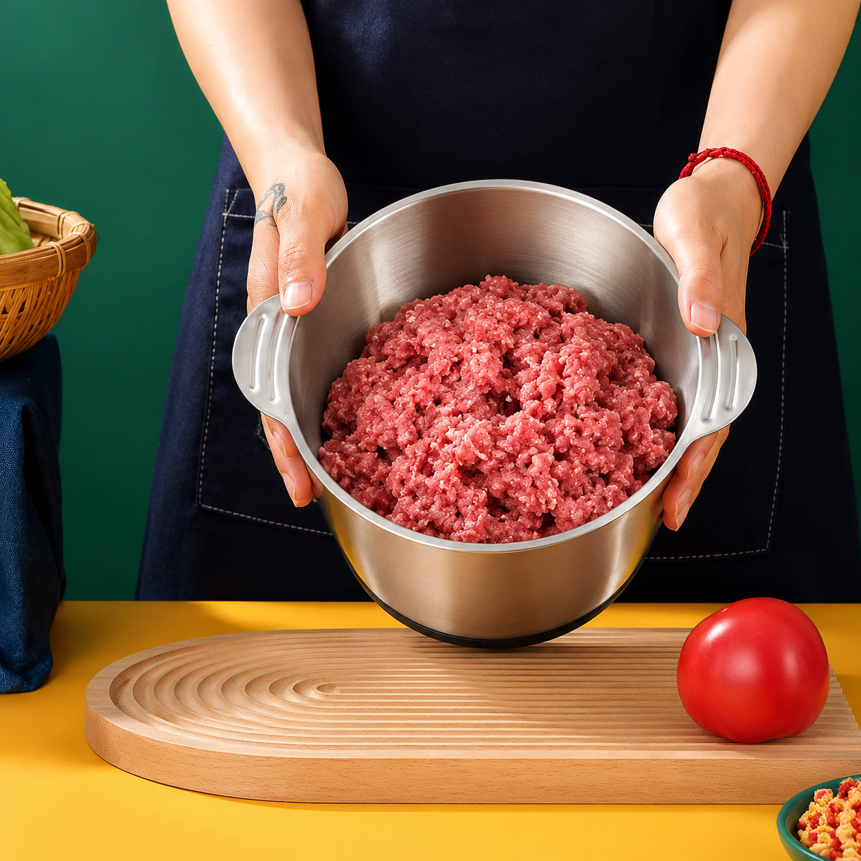 Hachoir à viande électrique professionnel en acier inoxydable