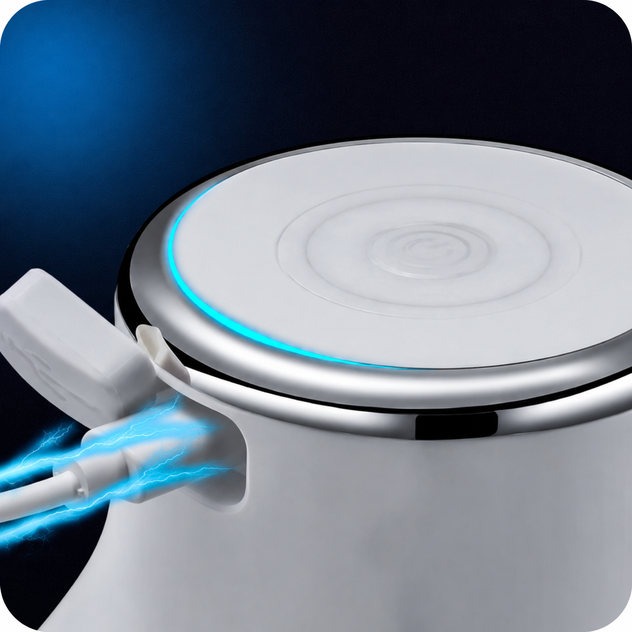 Hachoir demi lune électrique rechargeable en charge