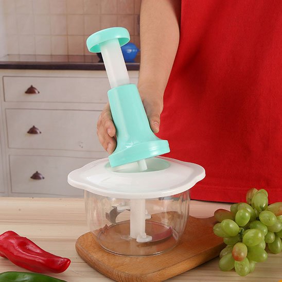 Hachoir manuel de cuisine pour herbes et oignons, design ergonomique