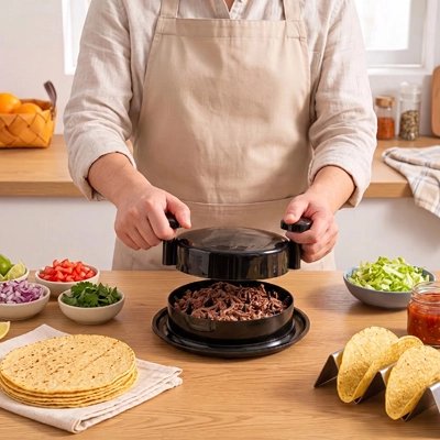 Hachoir viande manuel avec préparation de burgers maison