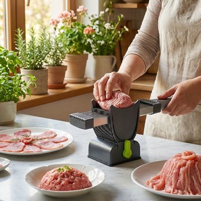 mandoline de cuisine manuelle lame inox tranches fines
