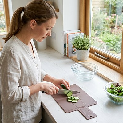 mini planche à découper avec légumes verts