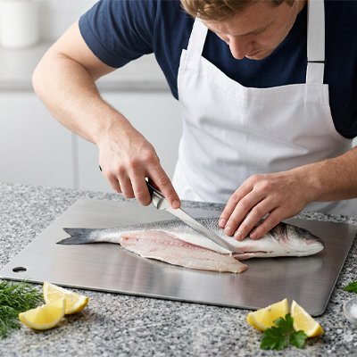 planche à découper en inox pour viande