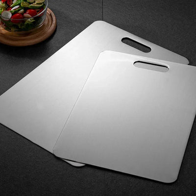 planche a decouper en inox surface metal cuisine