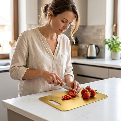 planche à découper haut de gamme avec fruits