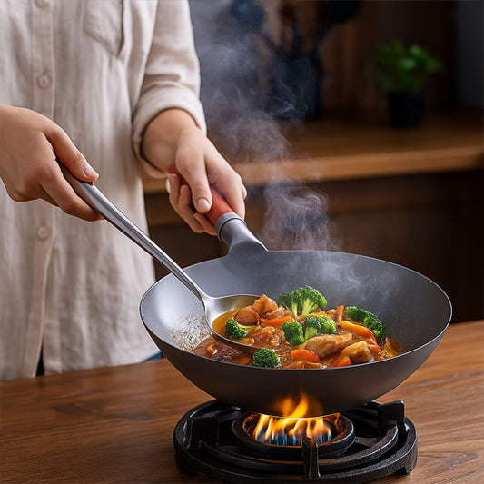 Poêle wok en fer antiadhésive