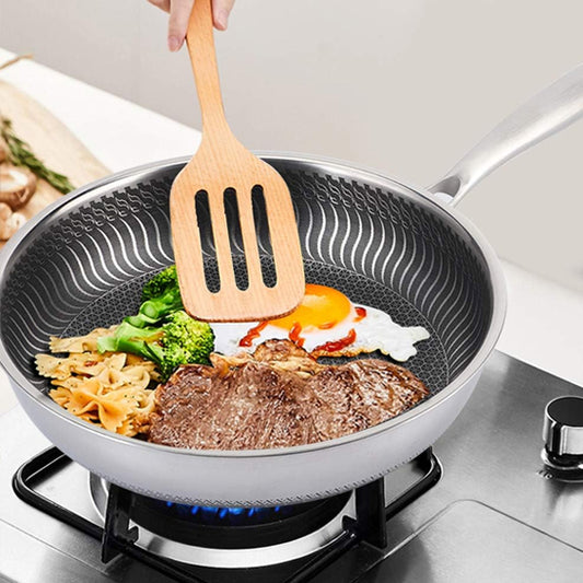Poêle wok en inox antiadhésive