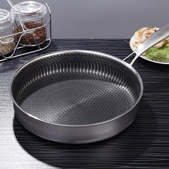 Poêle wok avec manche ergonomique