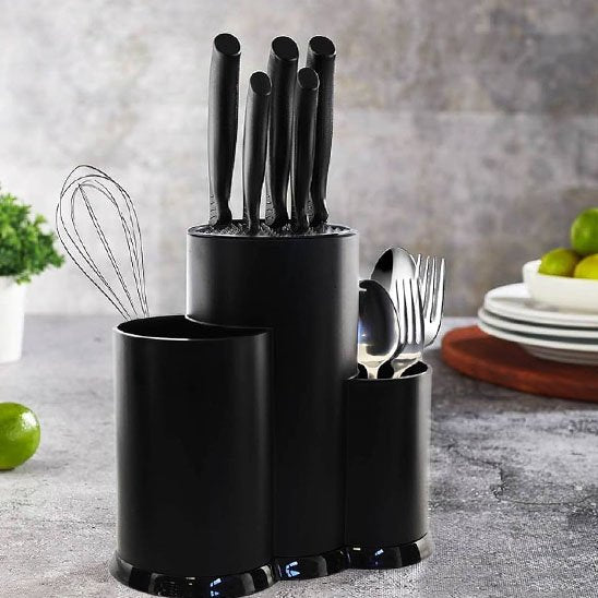 Porte couteaux compact noir élégant