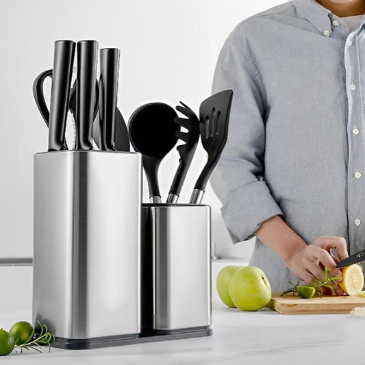 Porte couteaux inox moderne avec ustensiles