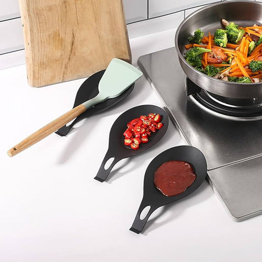 Repose cuillère de cuisine en silicone souple